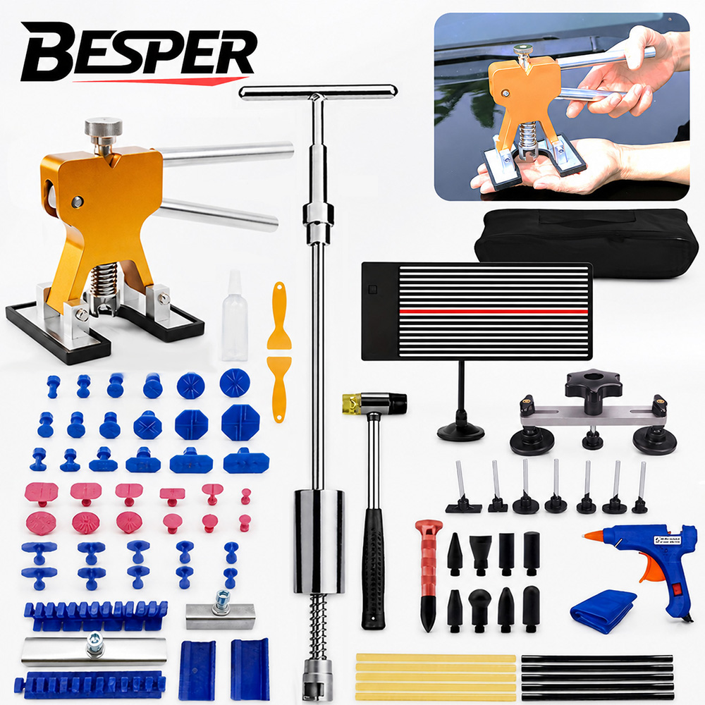 Hand Tools In Workshop - Autolack-Dellenreparatur-Set, professioneller Körpereinrichter für Hagelschäden, Blechdellen-Entferner,