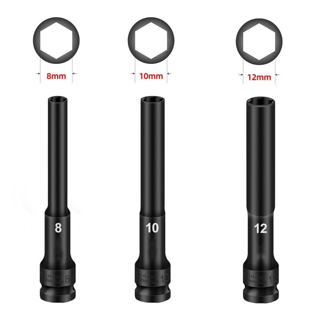 Socket Wrench - A002 3PCS 1/2 Stick Hex Innensechskant
